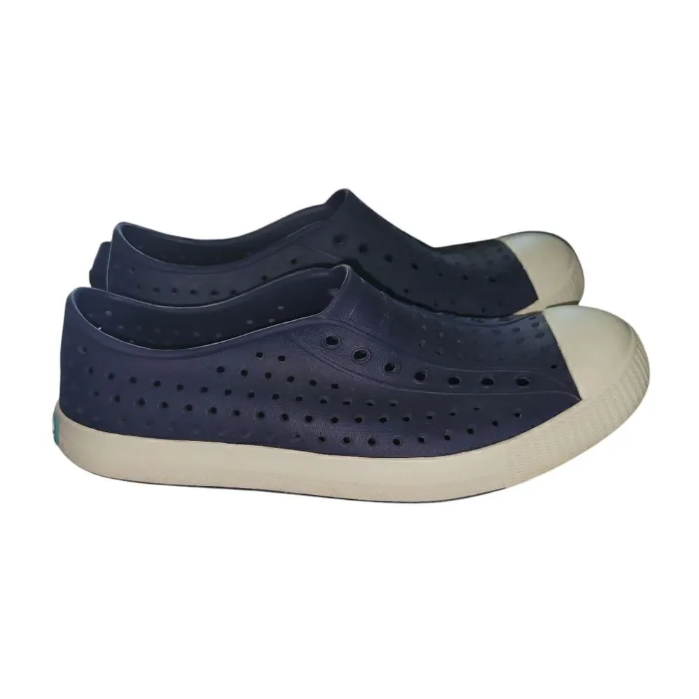Native slip on shoes blue and white size J 5